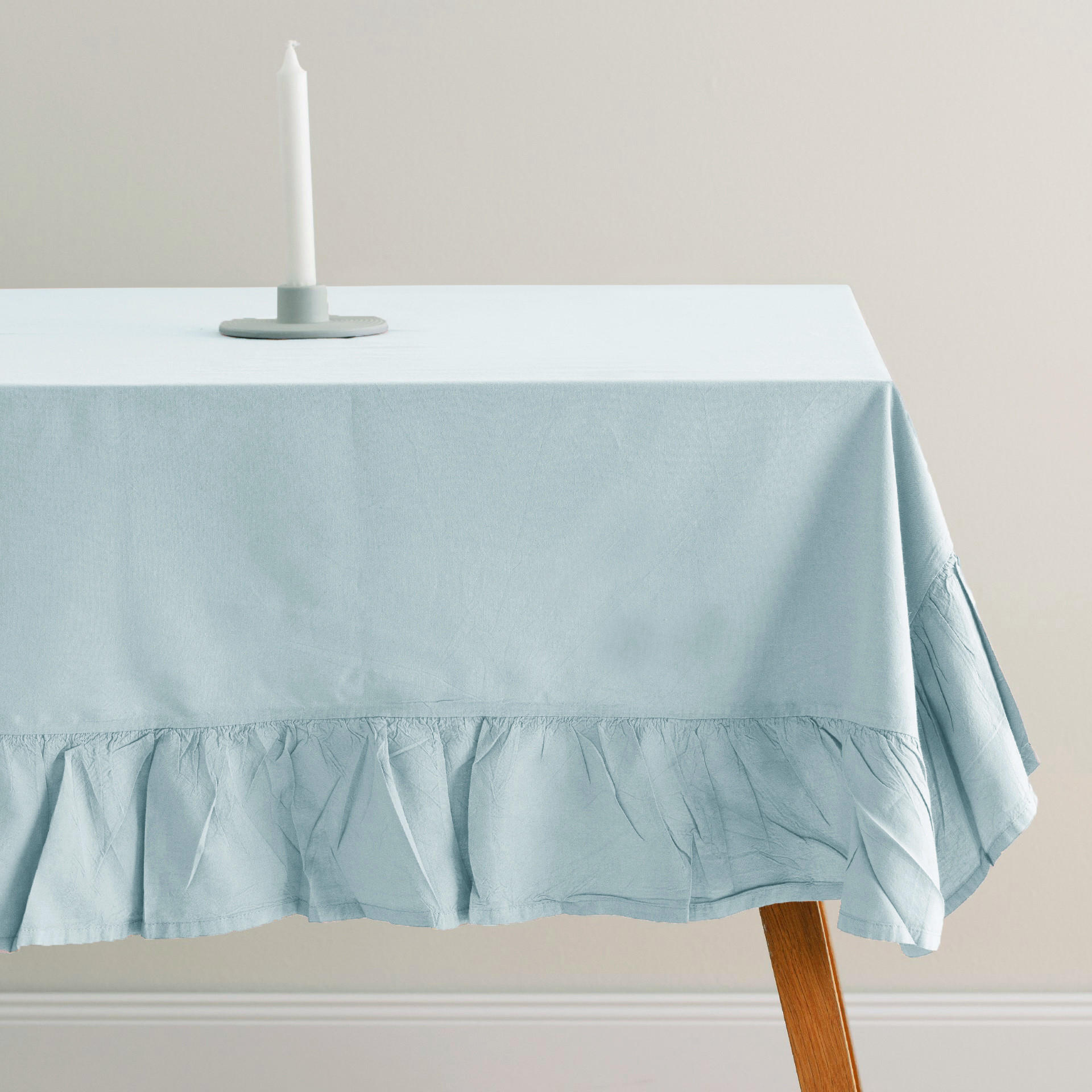 TISCHDECKE Falbines - Hellblau, Textil (220/150/1cm) - home&you