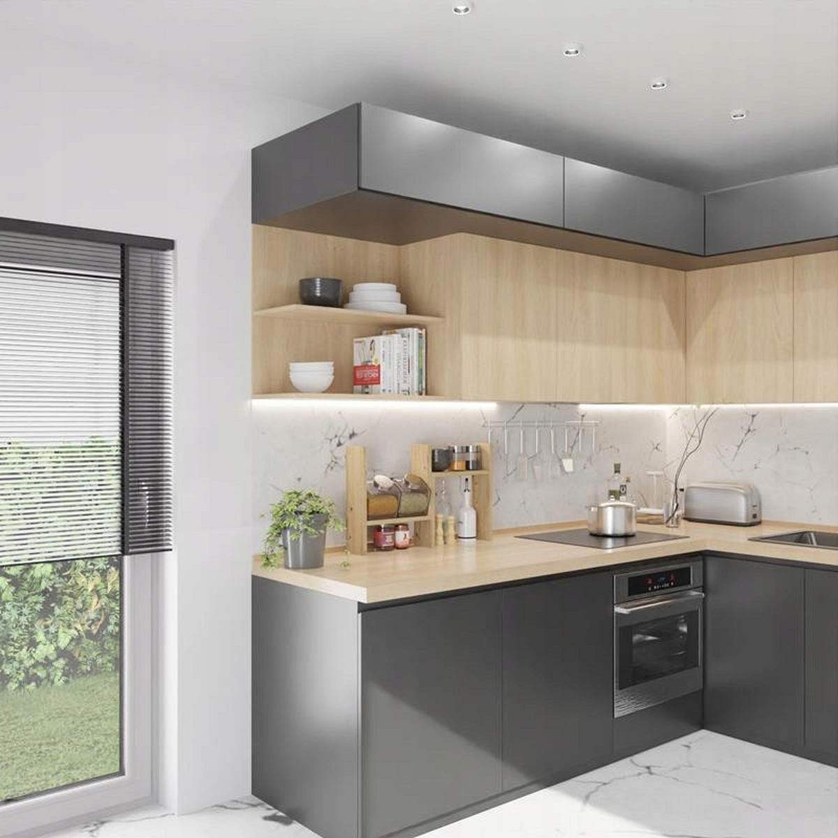 KÜCHENREGAL EX3 ausziehbar Artisan Eiche 40/12/44 cm - Eiche Artisan, Holzwerkstoff (40/44/12cm) - Matkam Möbel