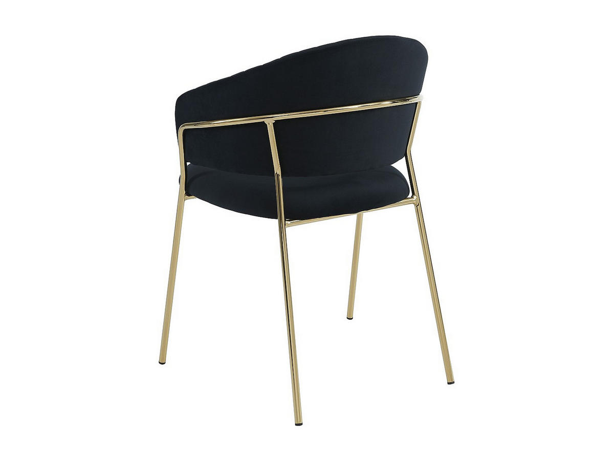 STUHL 6er-Set - Samt & goldfarbenes Metall - Schwarz - MADOLIA - Schwarz, Textil (55/81/55cm) - Pascal Morabito