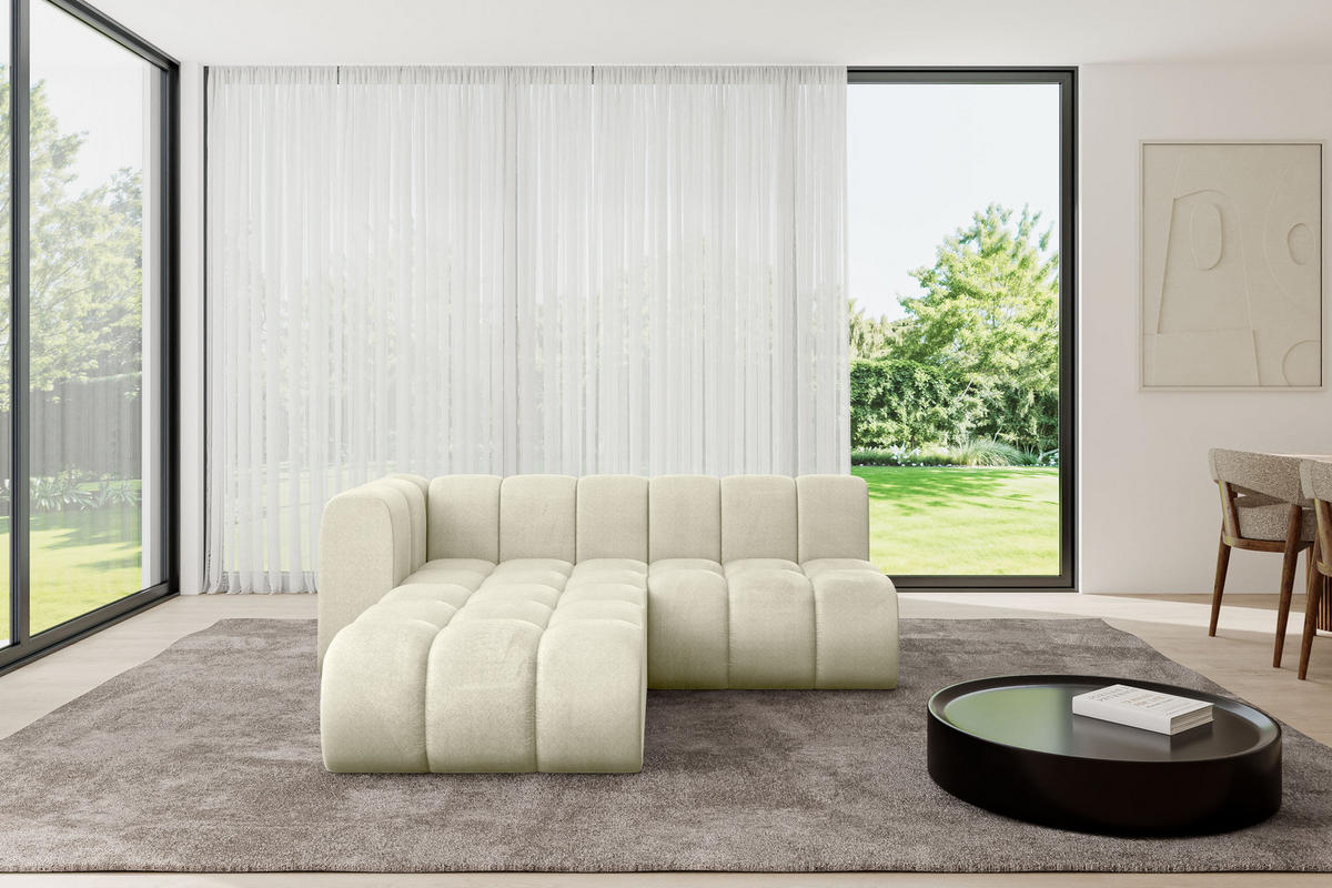 ECKSOFA modulares Sofa Darnel-L1 - 205x177x70 cm Beige - Beige, Holzwerkstoff/Textil (205/177cm) - ALTDECOR