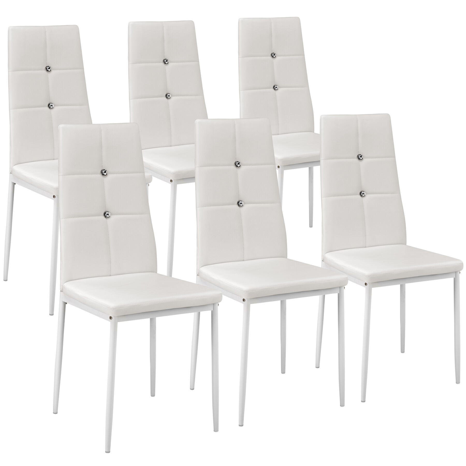 ESSZIMMERSTUHL 6er Set Julien 40 x 42 x 97 cm weiß - Weiß, Textil (42/97/40cm) - tectake