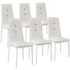 ESSZIMMERSTUHL 6er Set Julien 40 x 42 x 97 cm weiß - Weiß, Textil (42/97/40cm) - tectake