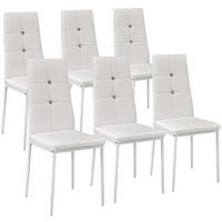 ESSZIMMERSTUHL 6er Set Julien 40 x 42 x 97 cm weiß - Weiß, Textil (42/97/40cm) - tectake