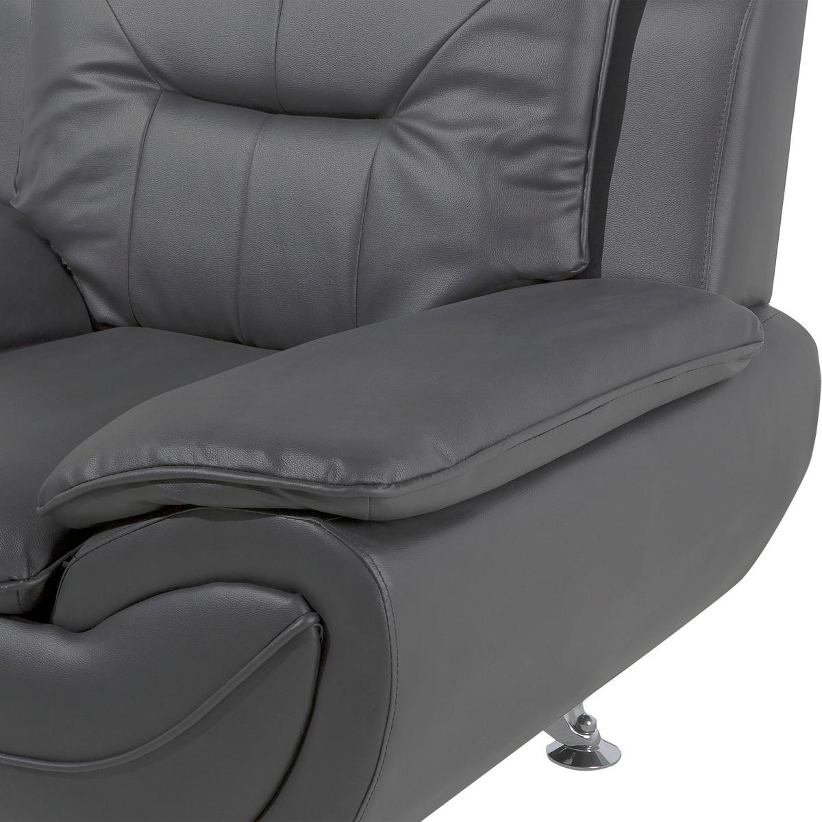 SESSEL Kunstleder Grau Leira - Grau, Kunststoff/Textil (113/88/86cm) - Beliani