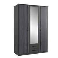 KLEIDERSCHRANK Duo graphit / Digilat Steel 135 / 58 / 198cm - Multicolor/Grau, Holz/Holzwerkstoff (135/198/58cm) - Wimex