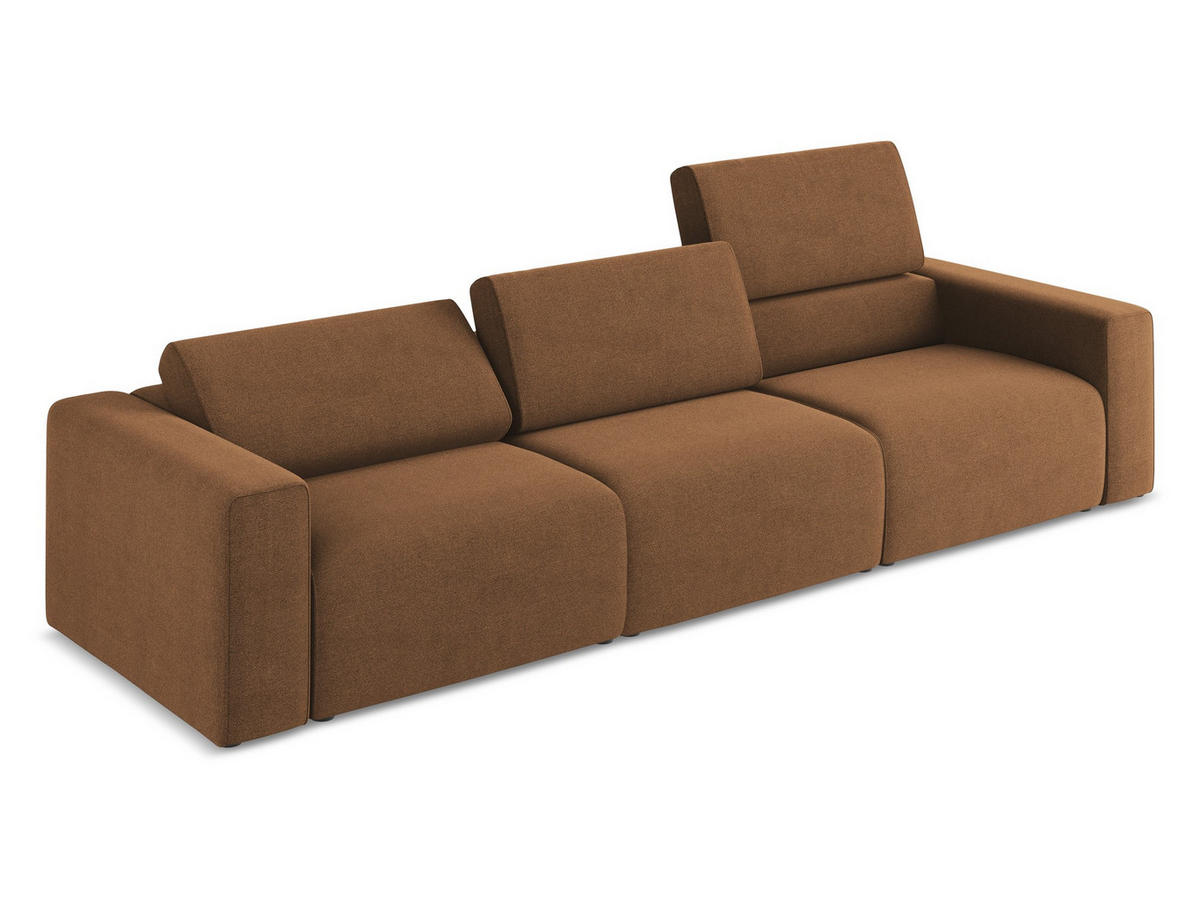 4-SITZER-SOFA Strukturstoff Stoff Orange - Beige/Terra cotta, Kunststoff/Textil (314/80/103cm) - Makamii