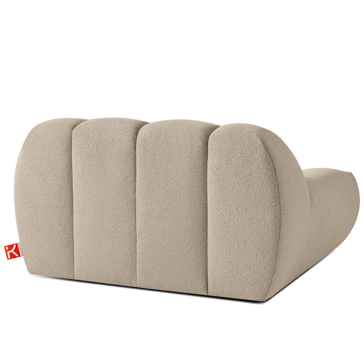 SESSEL VENA mit Pouf Bouclé, Beige - Beige, Holz/Textil (65/38/65cm) - KONSIMO®