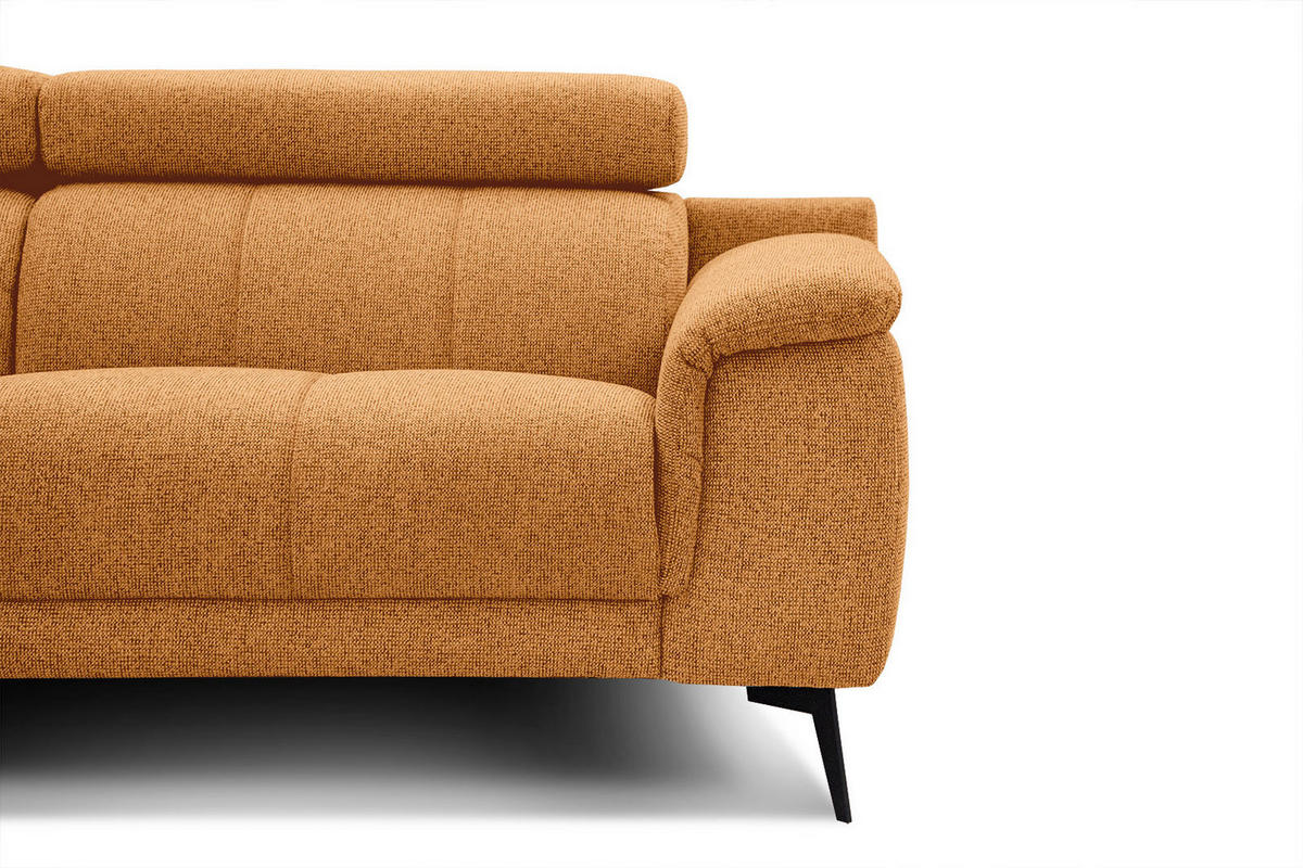 ECKSOFA FIERO 5-Sitzer, orange - Schwarz/Orange, Holzwerkstoff/Textil (158/269cm) - Courtois Laville