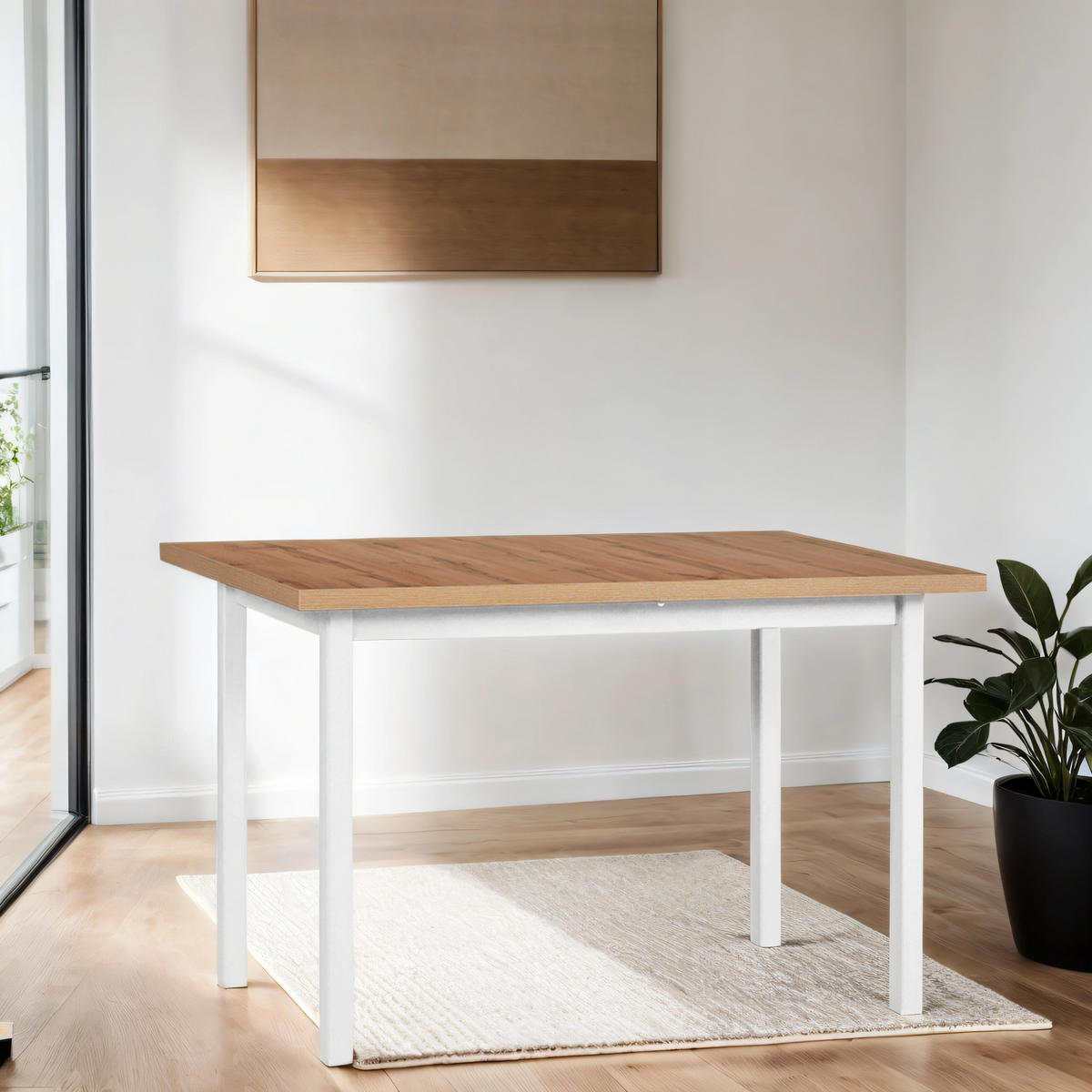 ESSTISCH Max III Grandson Eiche - Eichefarben/Weiß, Holz/Holzwerkstoff (120/70/76cm) - Bettso