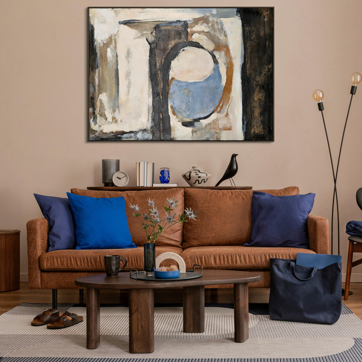 GEMÄLDE Geometrische Farben II Schattenfugenrahmen Grau 180x120 cm - Grau, Holz (180/120cm) - YS-art gallery