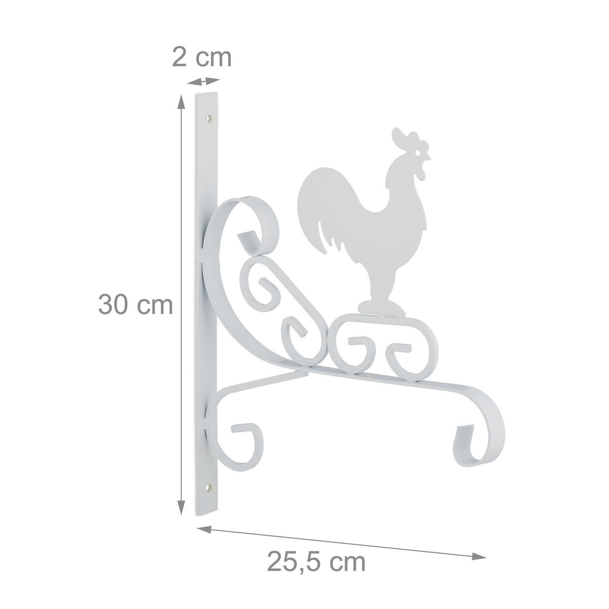 BLUMENAMPELHALTERUNG - Weiß, Metall (25.5/30/2cm) - Relaxdays