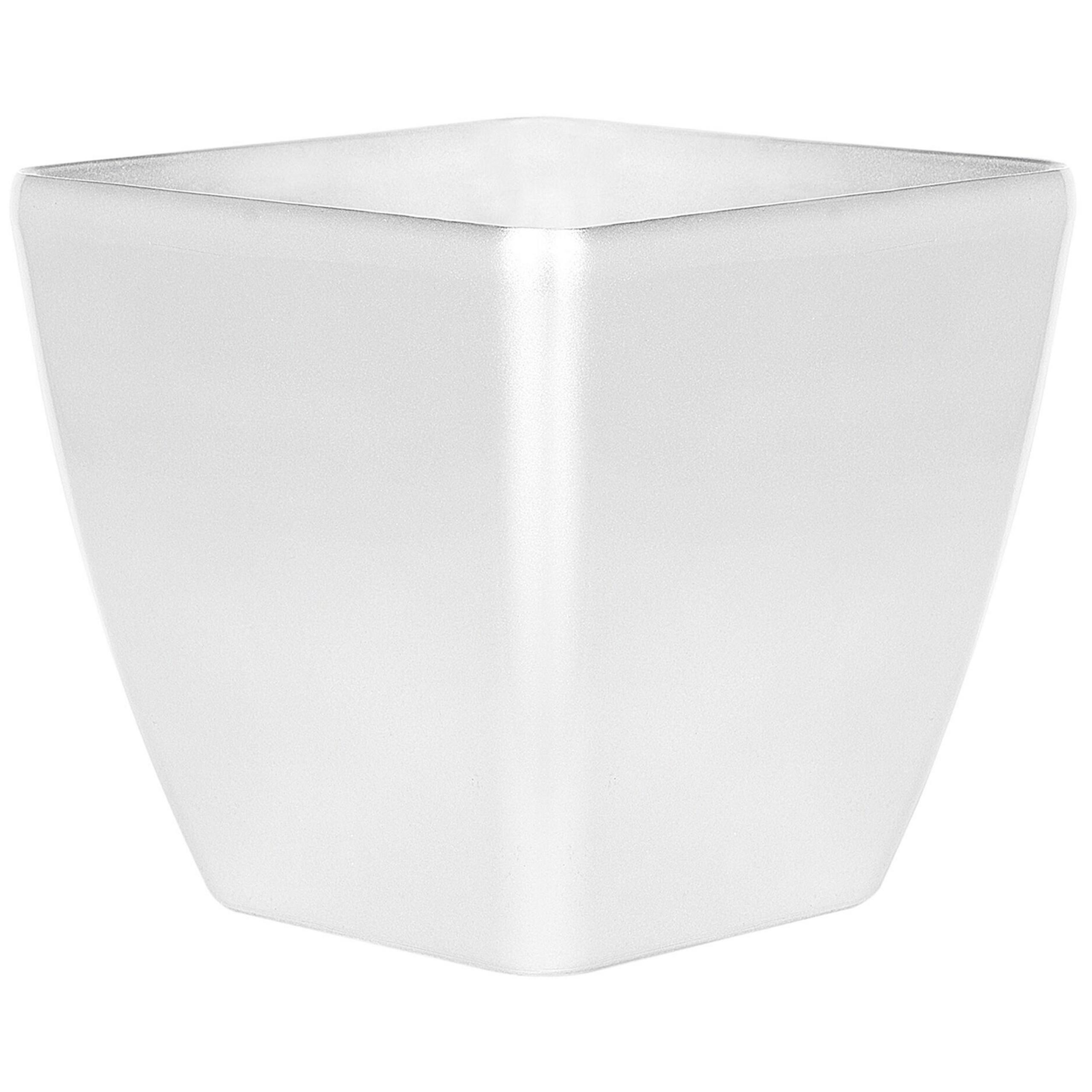 BLUMENTOPFSILBERQUADRATISCH 50/50/48cm Astras - Silberfarben, Stein (48cm) - Beliani