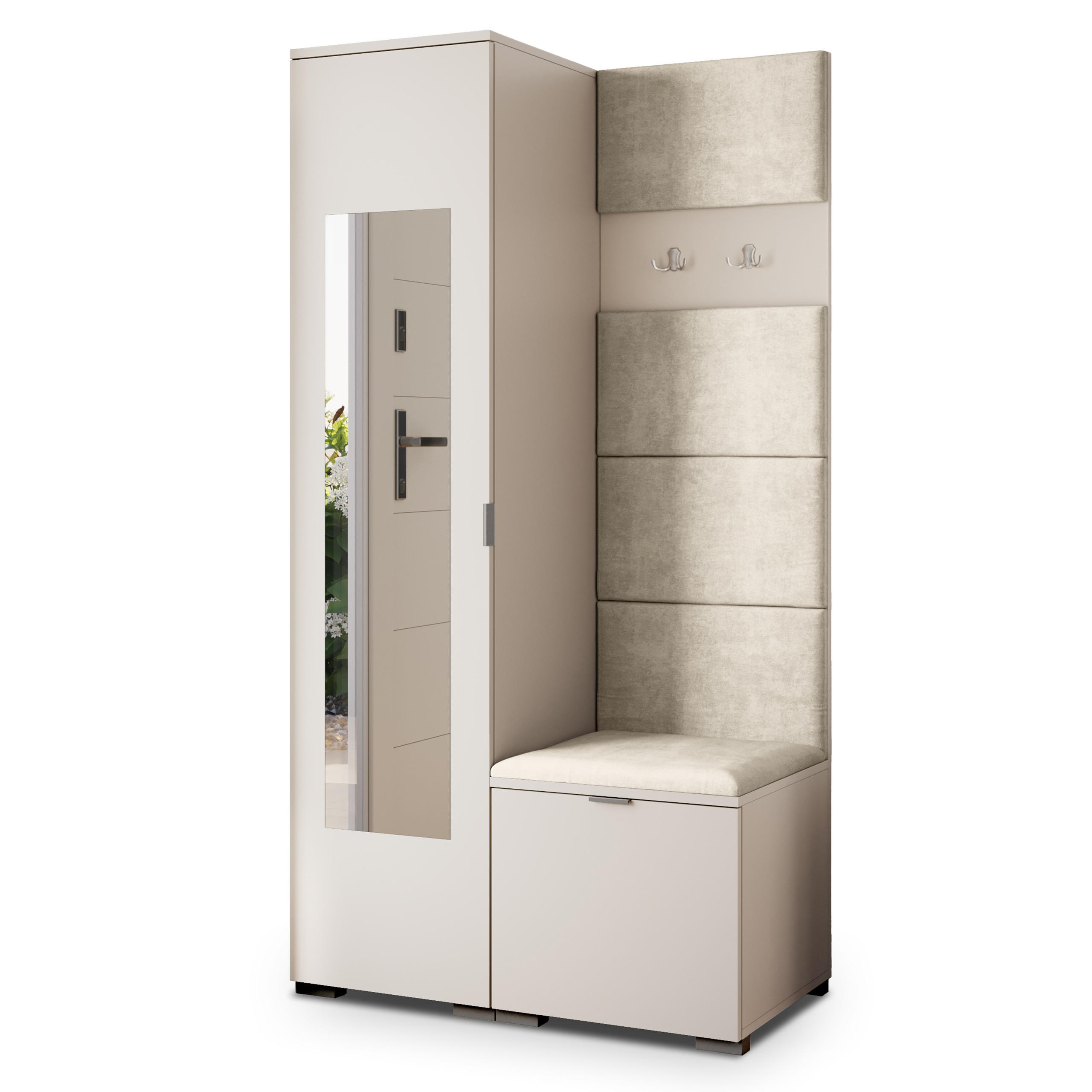 GARDEROBENSCHRANK VIRA 95/181/51 cm Modern Kaschmir - Kaschmir/Ecru, Holzwerkstoff (95/181/51cm) - MASSENO