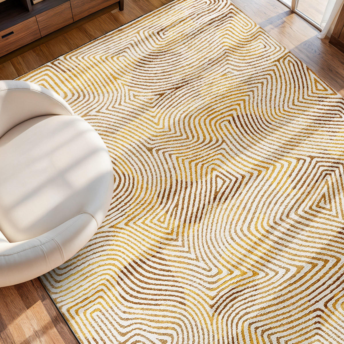 TEPPICH Yellow Hippy Coral 170/240 cm - Gelb, Textil (170/240cm) - Louis De Poortere