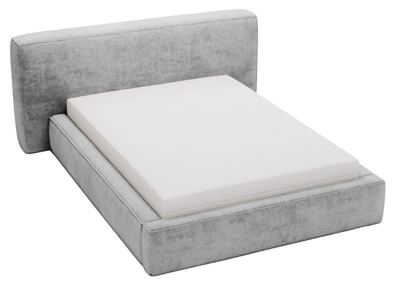 POLSTERBETT Monza 140x200 Hellgrau - Hellgrau, Textil (140/200cm) - Graingold