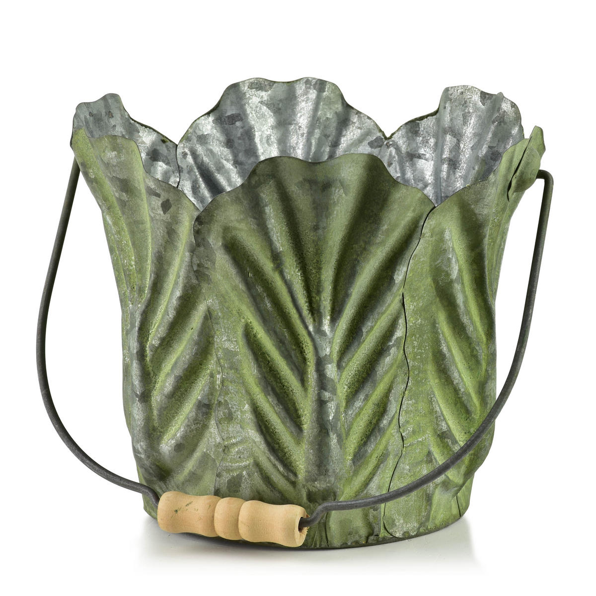 BLUMENTOPF Marina Grün 20/20/17 cm Metall - Grün, Metall (20/17/20cm) - Mondex