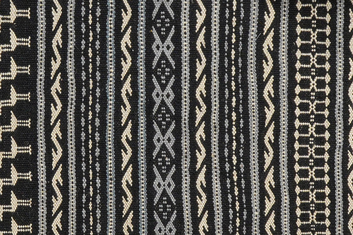KELIM-TEPPICH handgewebt Kordi Schwarz, Grau 121/84 cm Schurwolle - Beige/Schwarz, Textil (84/121cm) - Looma