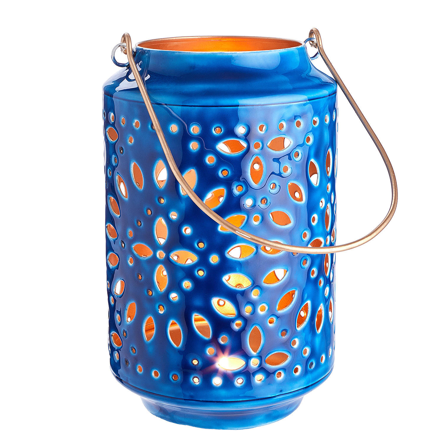 LATERNE Blue Marocco - Dunkelblau, Metall (16/25/16cm) - Butlers