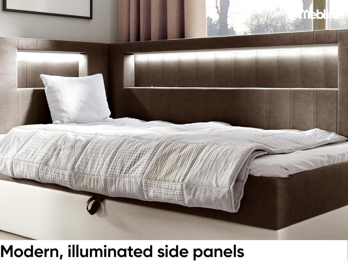 KINDERBETT GARETH 3 - Braun/Weiß, Holzwerkstoff (113/212cm) - Meblini