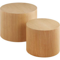 COUCHTISCHE 2er Set Danny,rutschfeste Bodenschoner,Eiche hell - Eichefarben, Holz (48/48/38cm) - tectake