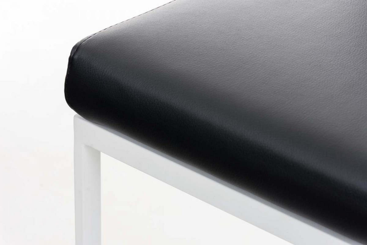 BARHOCKER Lederlook Schwarz - Schwarz/Weiß, Textil/Metall (42/86/44cm) - CLP