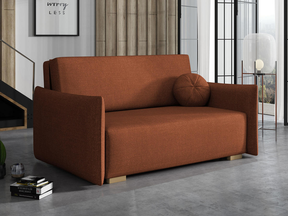 SCHLAFSOFA Viva Glov III - Naturfarben/Bronzefarben, Holz/Textil (157/85/98cm) - MIRJAN24