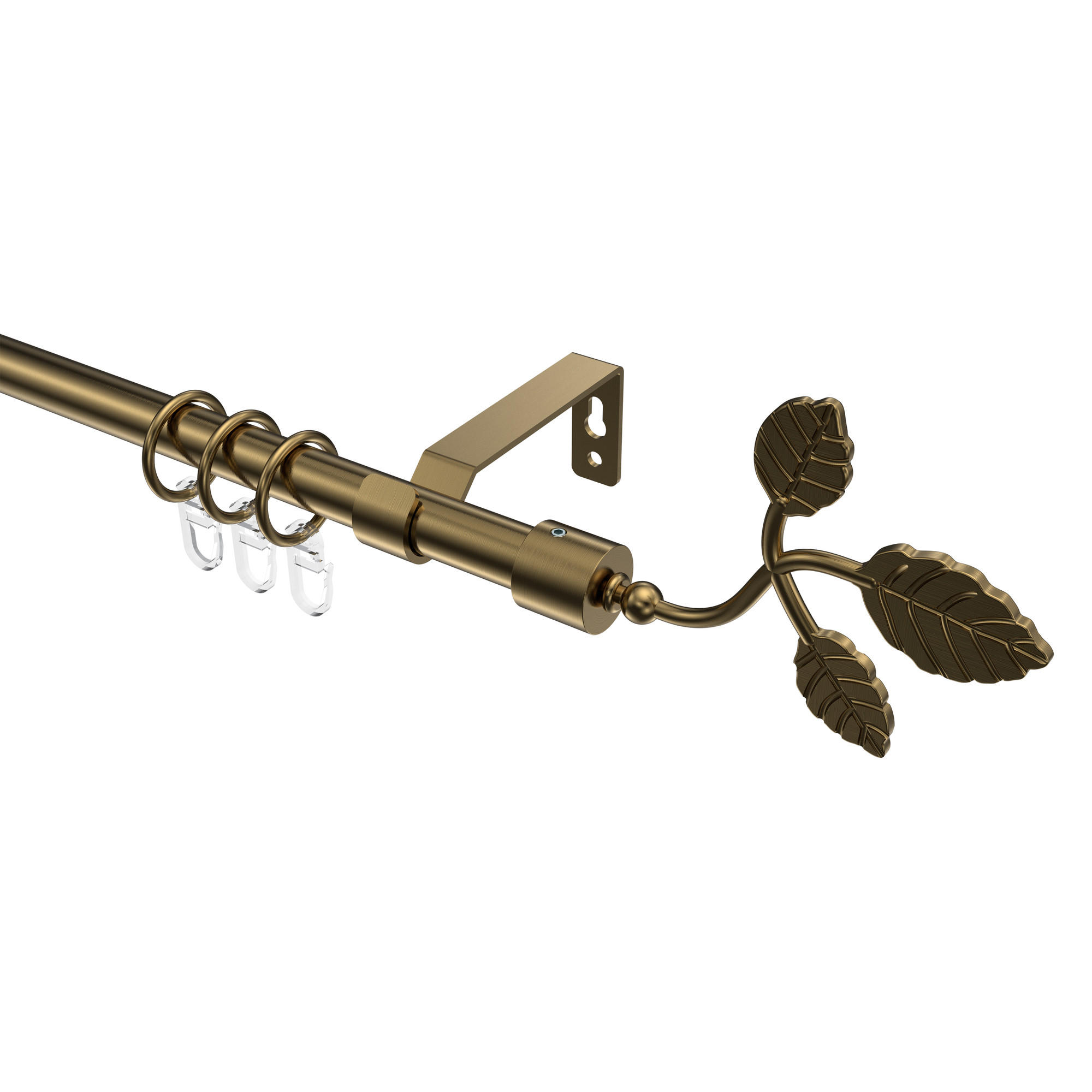 GARDINENSTANGE Olymp Alessia 160 cm, 1-läufig, 16 mm Ø Messing Antik - Messingfarben/Bronzefarben, Metall (160cm) - INTERDECO