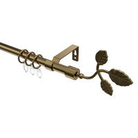 GARDINENSTANGE Olymp Alessia 160 cm, 1-läufig, 16 mm Ø Messing Antik - Messingfarben/Bronzefarben, Metall (160cm) - INTERDECO