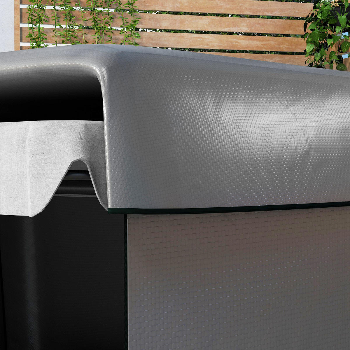 GARTENMÖBELABDECKUNG DE-07049 wetterfest, XL, für Hollywoodschaukel Dunkelgrau - Dunkelgrau, Kunststoff (155/150/215cm) - ComfortXL