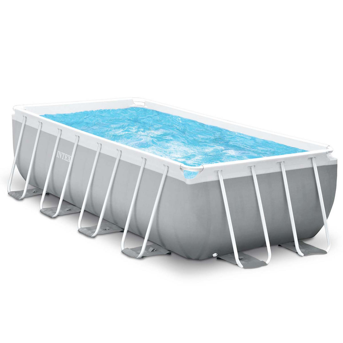 POOL SET 488 x 244 x 107 cm, 6in1 - 26792 - Grau, Textil (488/107/244cm)