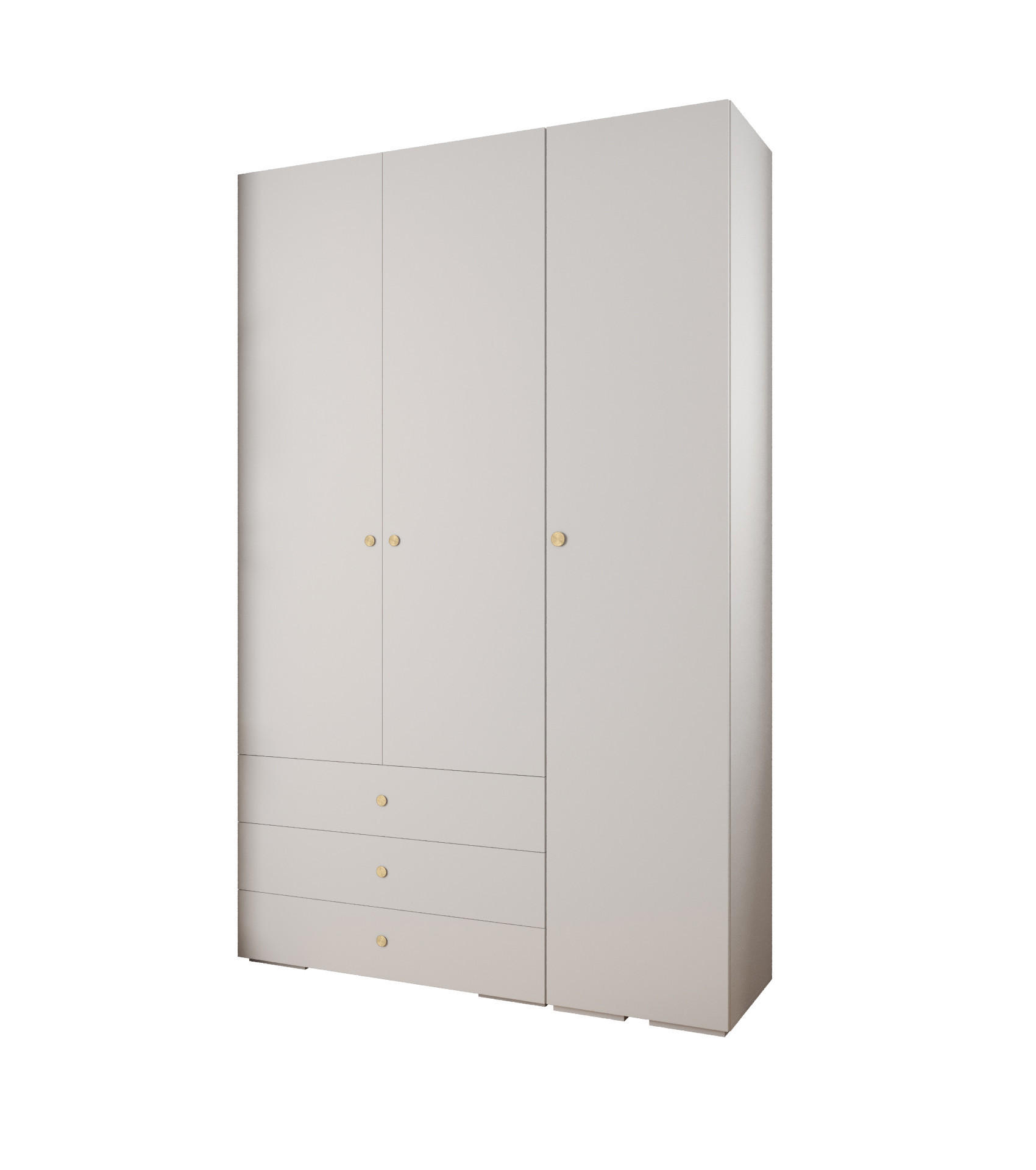 Abiks Möbel Garderoben-Set Weiß, Gold 150x236.7x47 cm