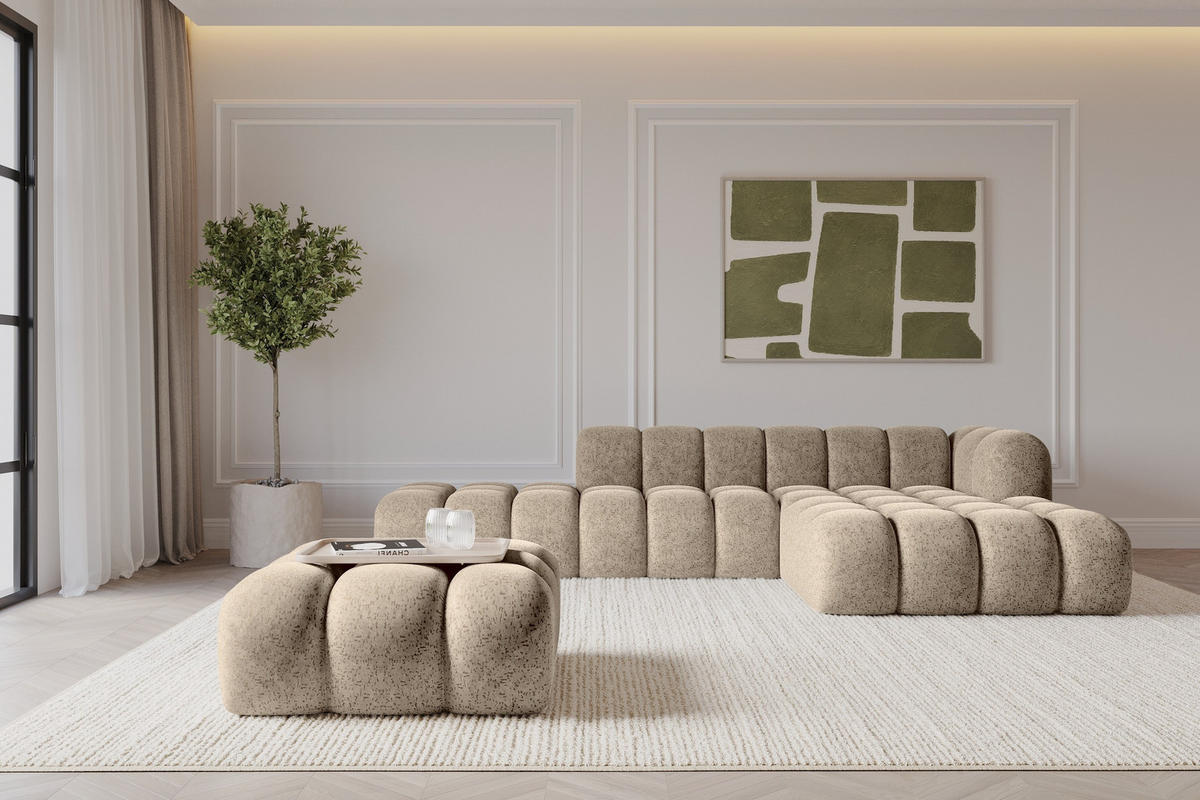 TABURET OLEA-PUF 91x87x44 cm Hnědá Žinylka - černá/hnědá, kompozitní dřevo/textil (91/44/87cm) - ALTDECOR