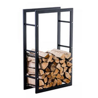 KAMINHOLZREGAL 60/25/100 cm Metall schwarz - Schwarz, Metall (60/100/25cm) - CLP