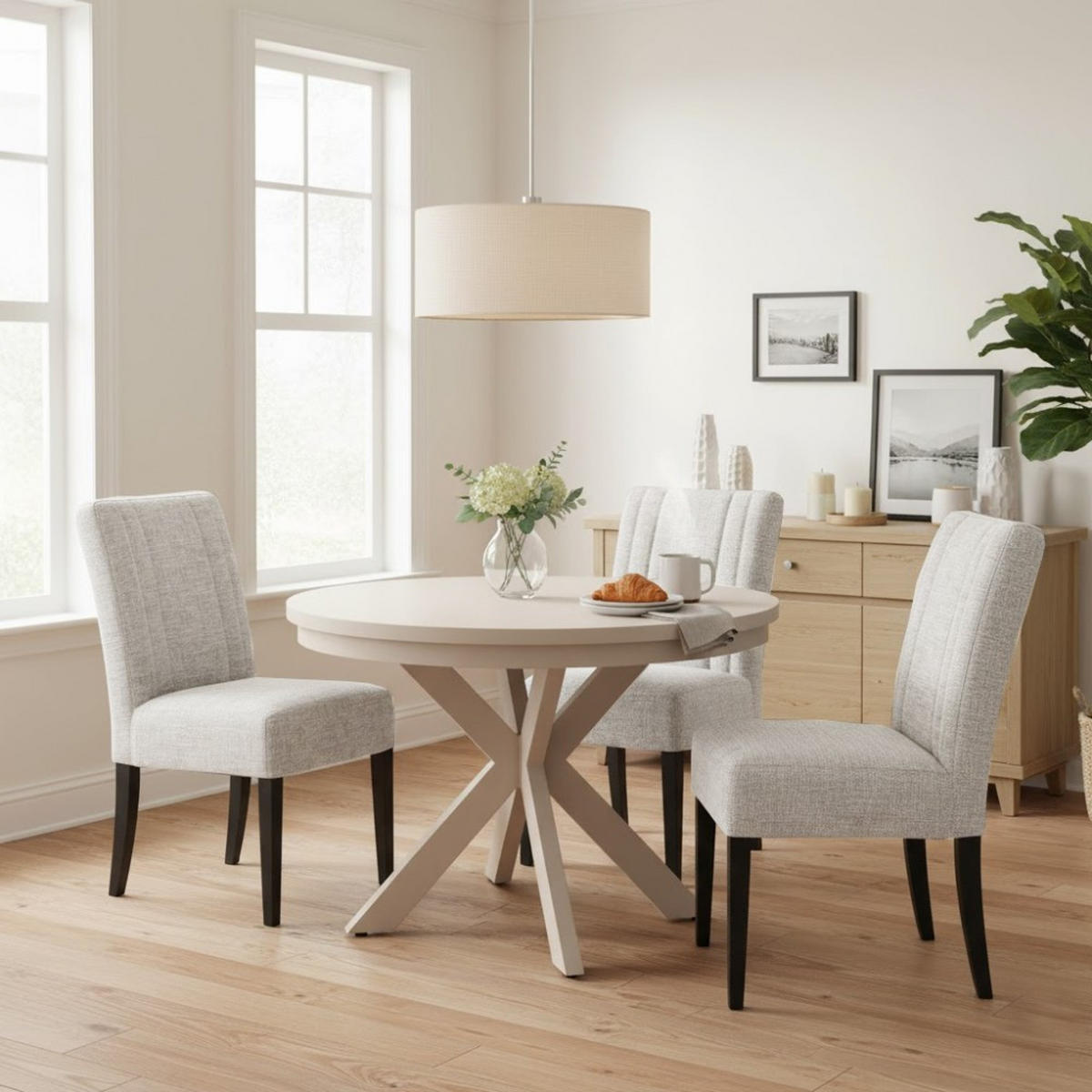 STUHL FREYA mit schwarzen Holzbeinen, Polsterstuhl, Beige - Beige/Schwarz, Holz (47/94/42cm) - Beautysofa