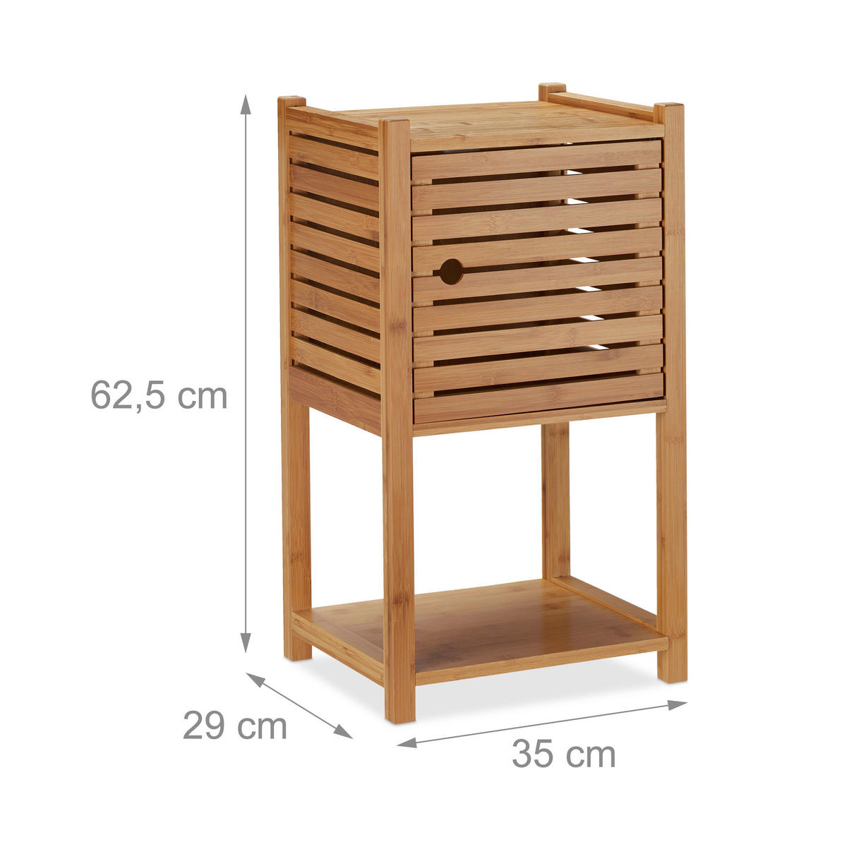 BADREGAL Bambus - Hellbraun, Holz/Holzwerkstoff (35/62.5/29cm) - Relaxdays