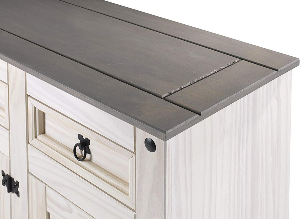 SIDEBOARD MEXIKO - Schwarz/Weiß, Holz/Metall (92/84/43cm) - SAM