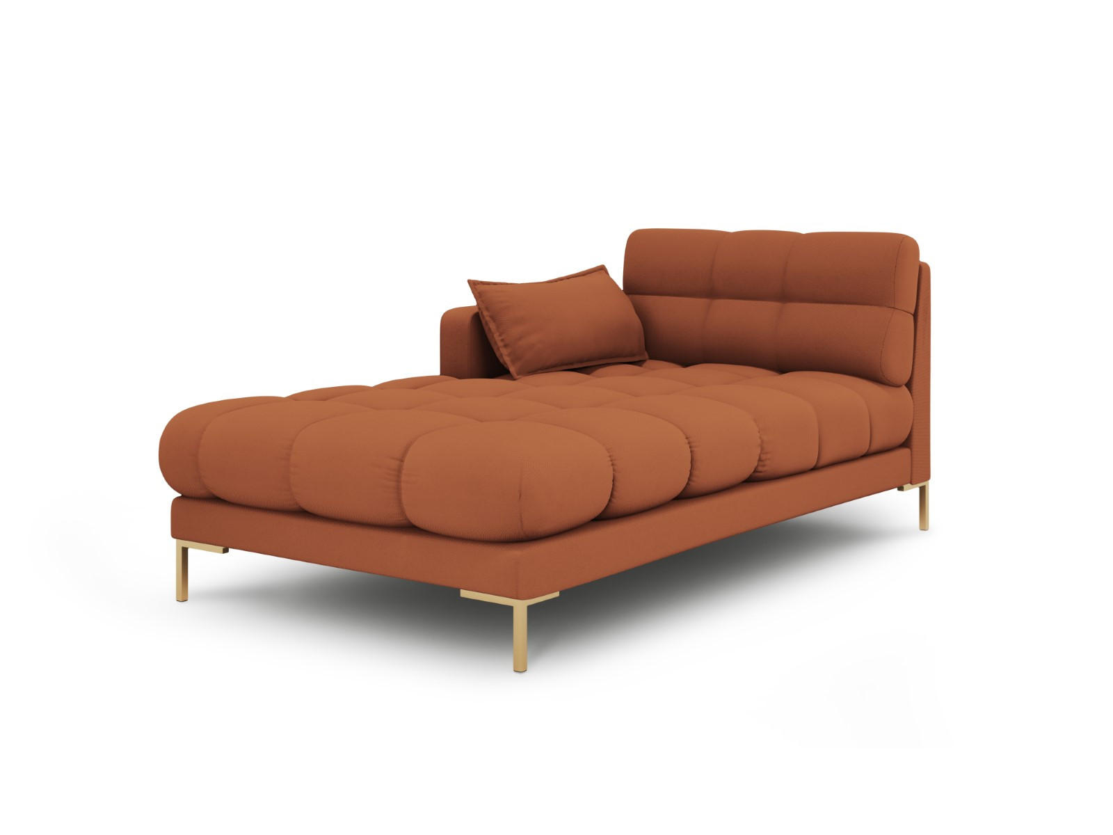 CHAISELONGUE links Mamaia aus strukturiertem Stoff ziegelstein - Braun, Textil (102/75/185cm) - Micadoni