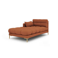 CHAISELONGUE links Mamaia aus strukturiertem Stoff ziegelstein - Braun, Textil (102/75/185cm) - Micadoni