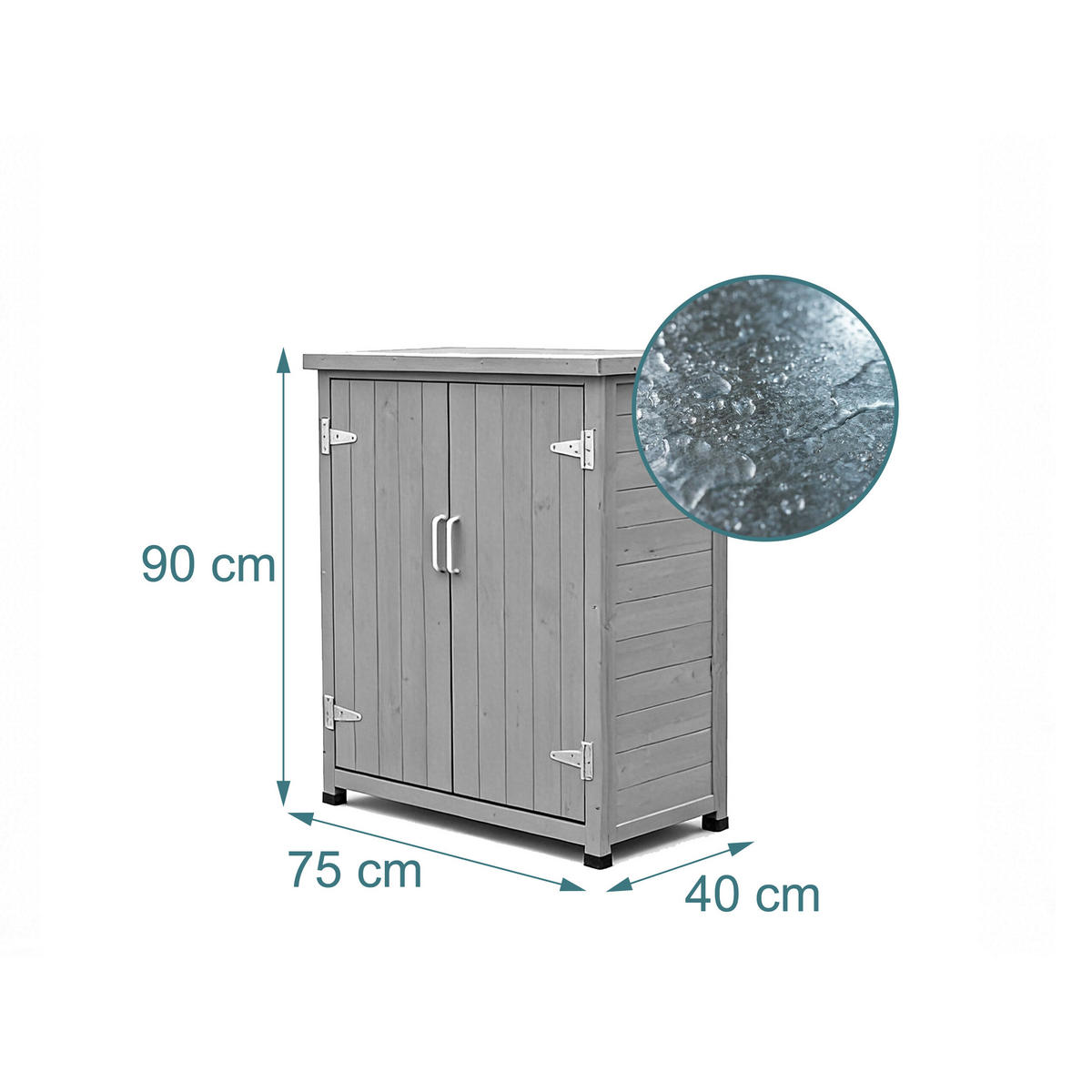 PFLANZTISCH - Grau, Holz/Metall (40/75/90cm) - Relaxdays