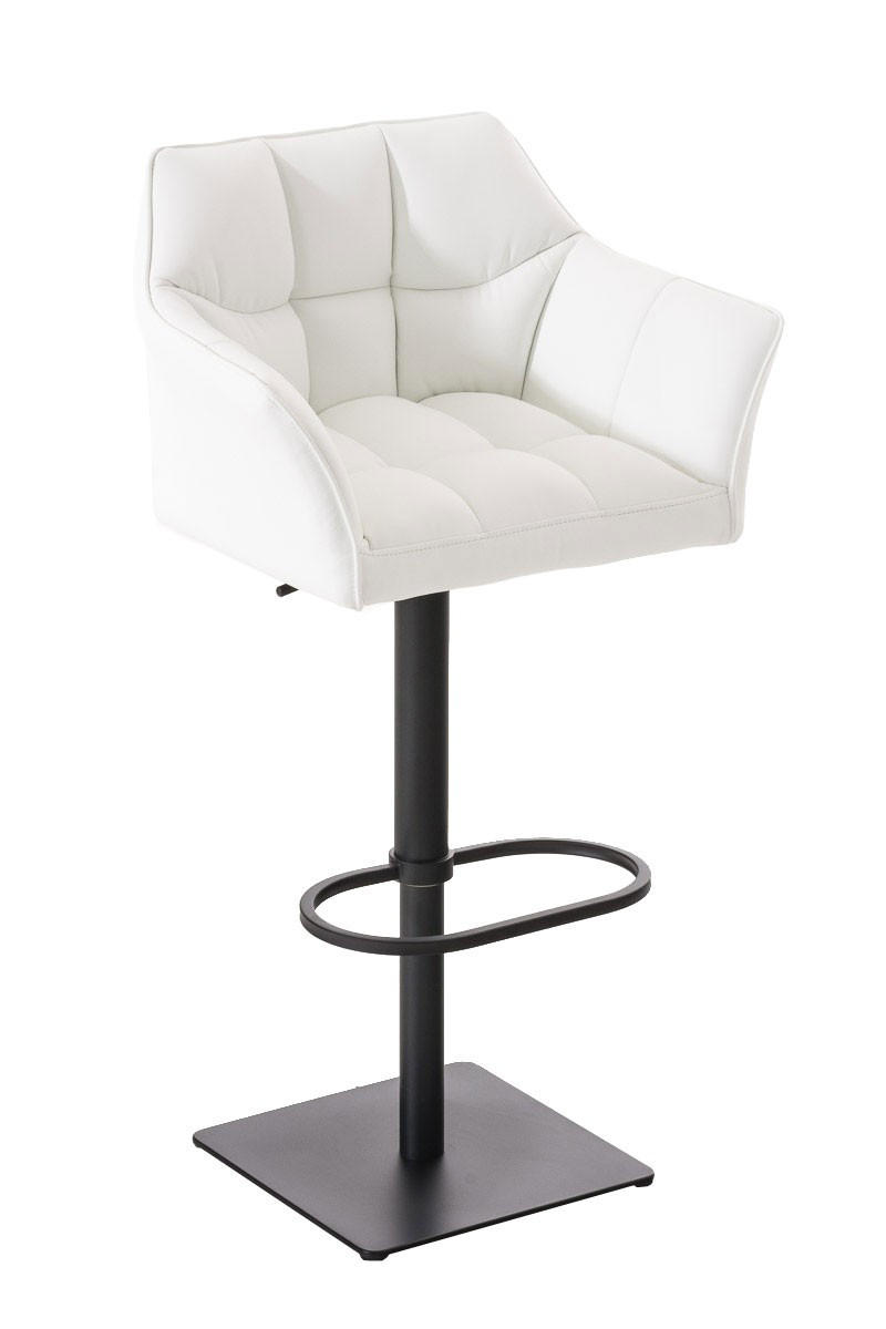 BARHOCKER Damaso 88x64x45 cm weiß - Weiß, Leder (64/88/45cm) - furnicato