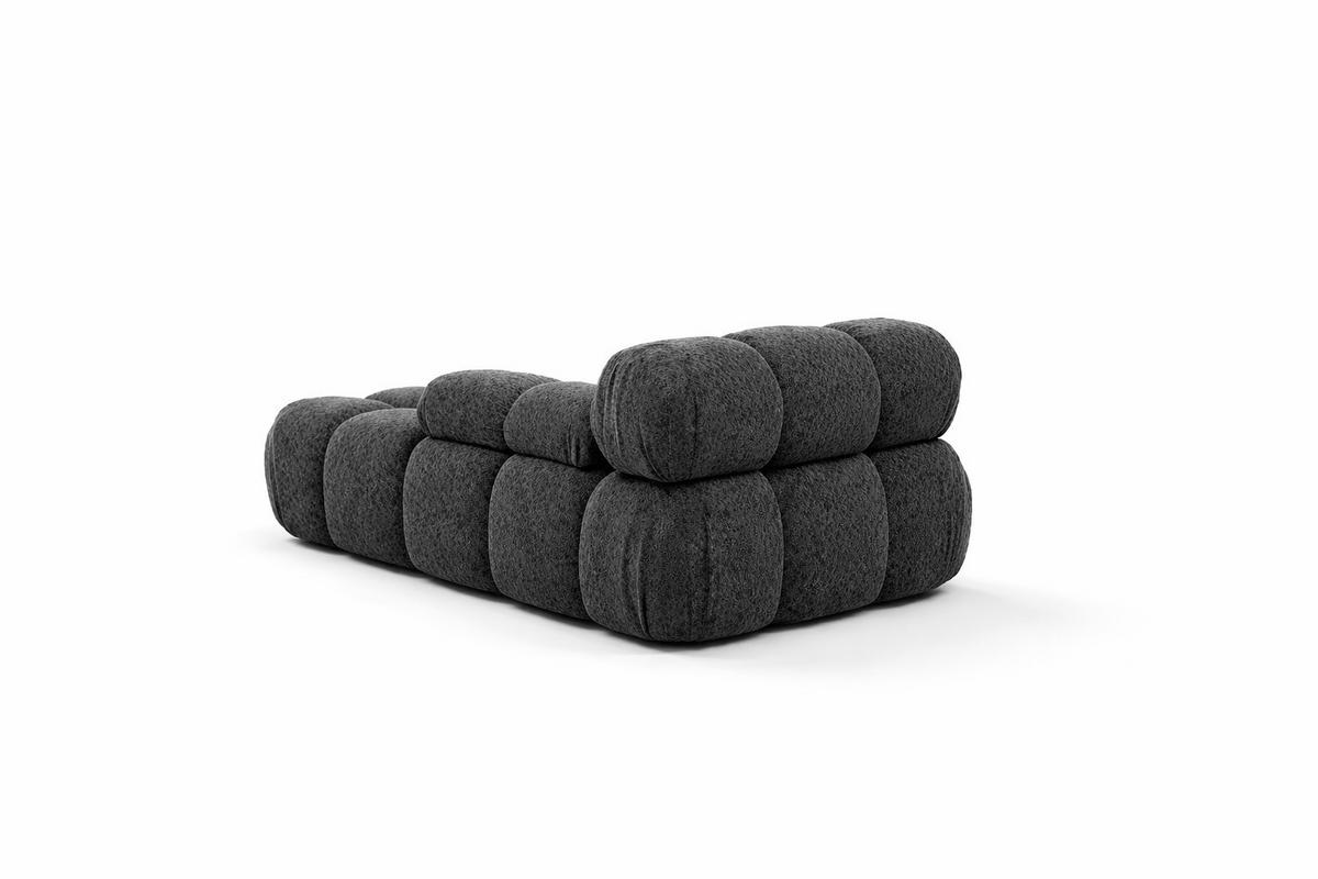 CHAISELONGUE Modular, Bouclé-Stoff Abriamo, Graphit, Links, Selia - Graphitfarben, Holz (95/70/160cm) - Kaiser Möbel