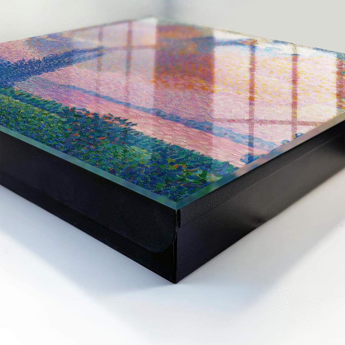 SCHLÜSSELBOX Schwarz 30x30 cm- Türöffnung nach rechts - Farbenfrohe Natur - Pink, Metall (30/30/5cm) - TULUP
