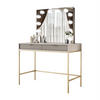 SCHMINKTISCH MIT SPIEGEL CORTADO ELITE GOLD KASCHMIR - Beige, Holzwerkstoff (104/78/50cm) - Lookway