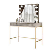 SCHMINKTISCH MIT SPIEGEL CORTADO ELITE GOLD KASCHMIR - Beige, Holzwerkstoff (104/78/50cm) - Lookway