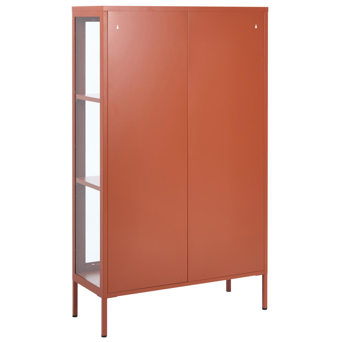 VITRÍNA se skleněnými dveřmi Kov 90 cm Zlatohnědá Nash - zlatá/hnědá, kov (90/150/35cm) - Beliani