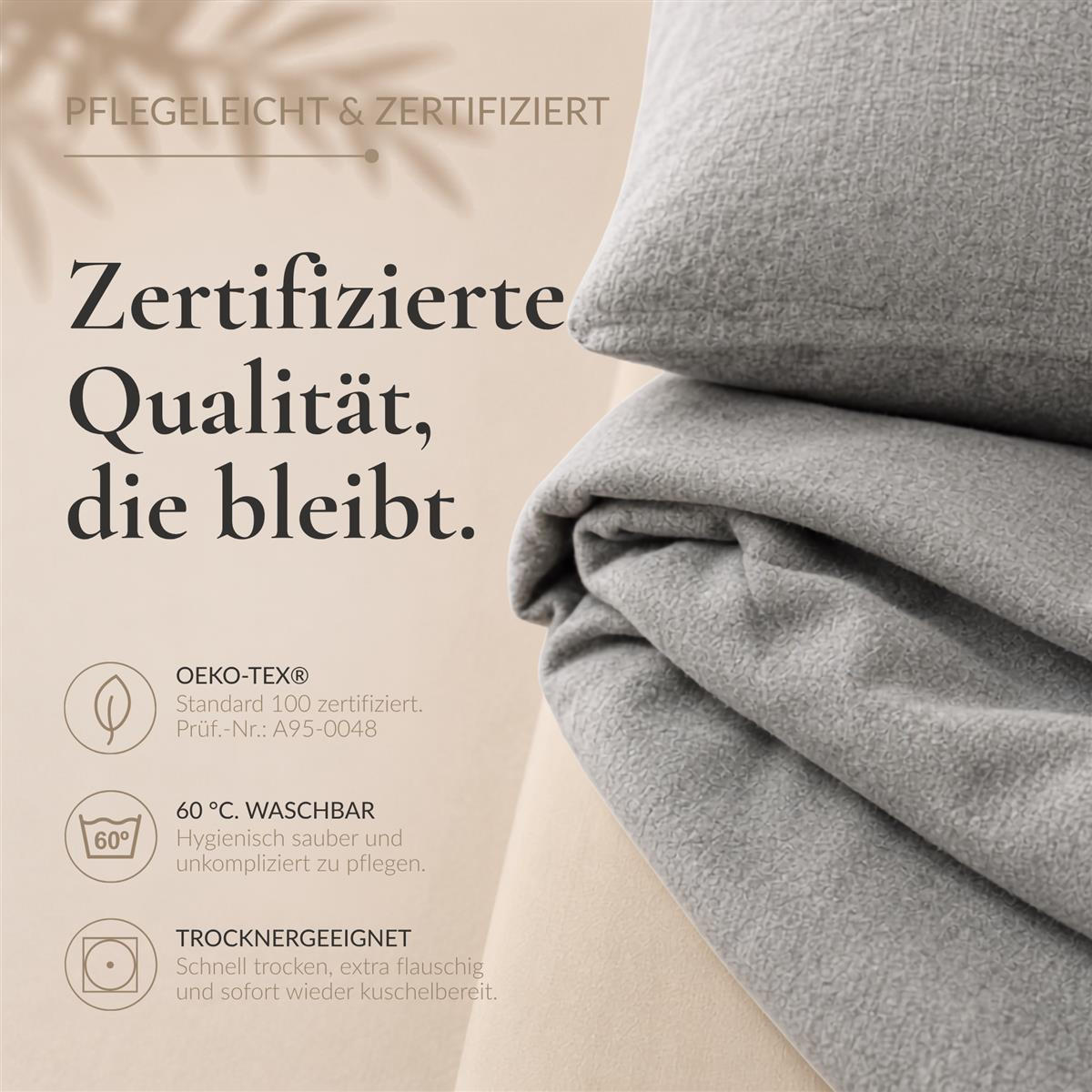 BIBER-BETTWÄSCHE 155x220 - Made in Germany! Flauschig warmer Flanell Bettbezug mit Streifen Muster aus 100% Baumwolle für Herbst & Winter - Rot Grau - Rot, Textil (155/220cm) - Carpe Sonno
