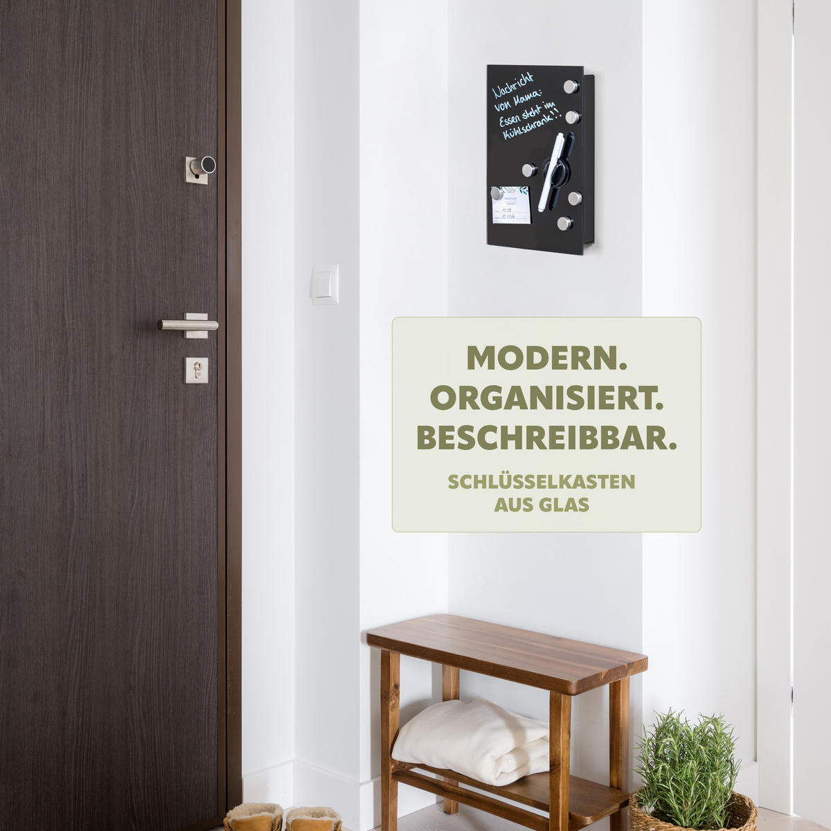 SCHLÜSSELKASTEN komplett schwarz - Schwarz Hochglanz, Metall (20/30/5cm) - bremermann