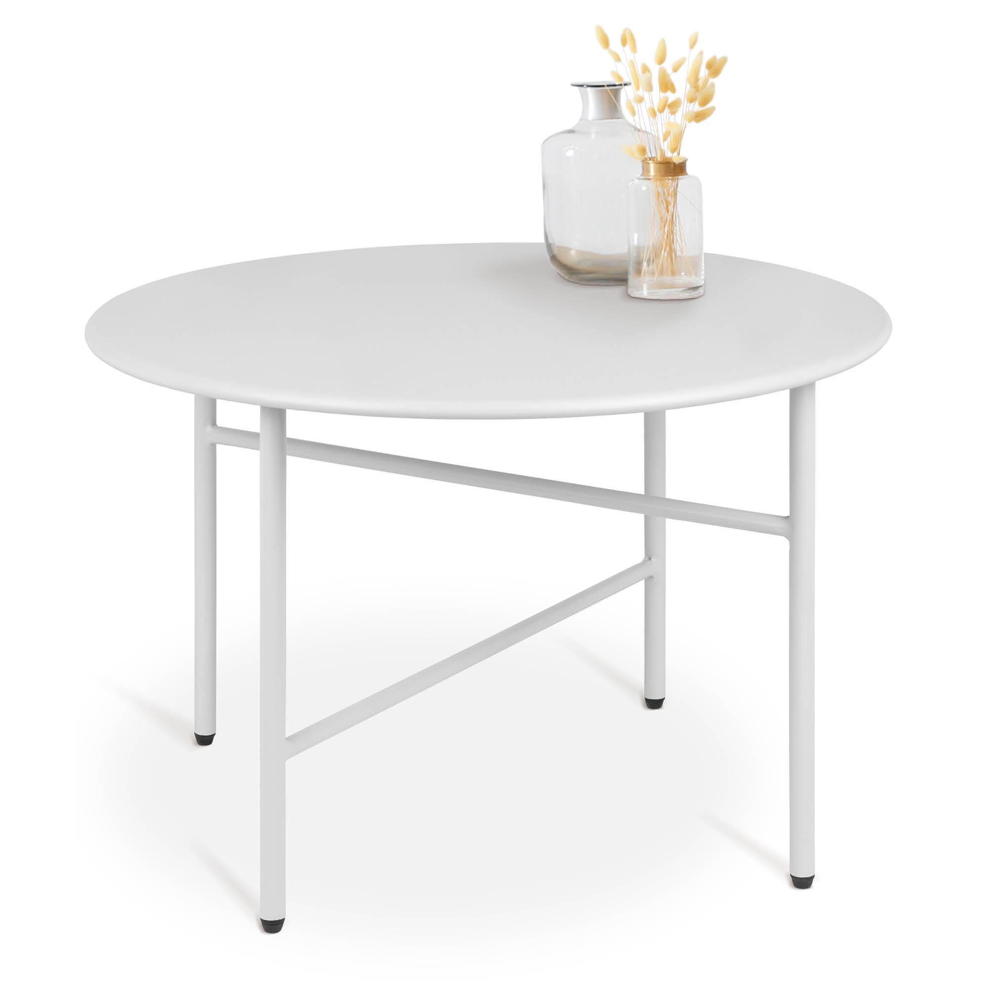 BEISTELLTISCH Finn Ø 53/36 cm Weiß - Weiß, Metall (53/53/36cm) - BoMoe