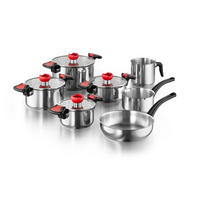 TOPFSET Nelo, Edelstahl, Induktion, 11-teilig - Silberfarben, Kunststoff/Metall - KOPF