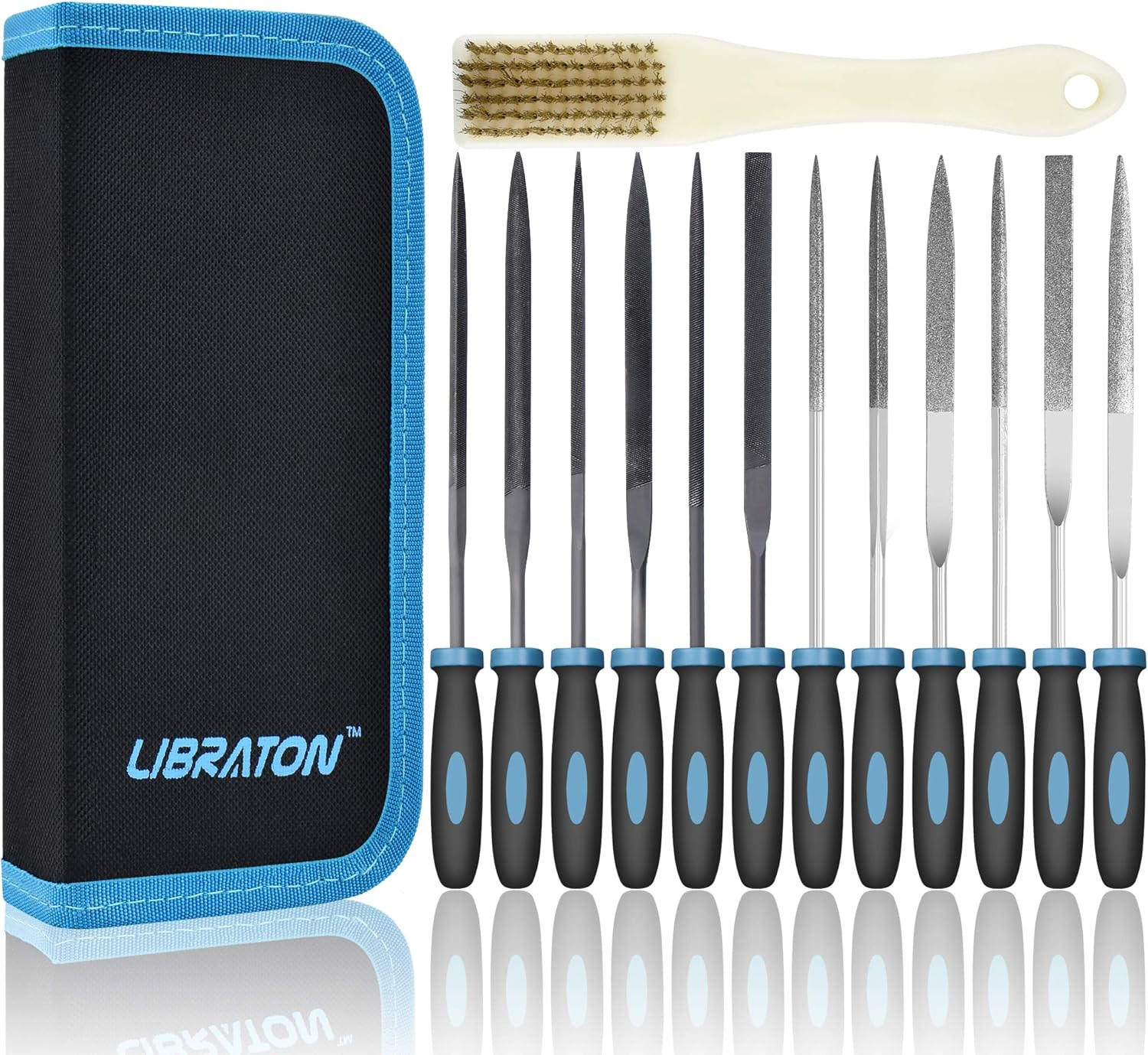 Libraton Nadelfeilen-Satz, Blau 5.2x3x20.8 cm